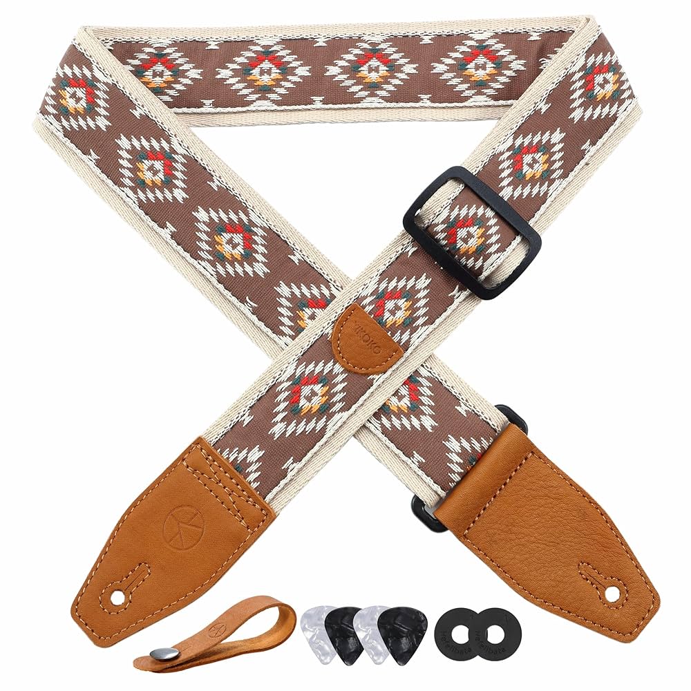 Amazon.com: YIKOKO Guitar Strap 2 inch Embroidery Cotton